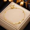 Moda estilo coreano design simples personalidade versátil metal aço titânio ECG corrente de amor acessórios tornozeleira