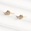 Brincos Quadrados Elegantes e Capazes Europeus e Americanos Transfronteiriços Simples com Cobre Incrustado com Zircônia Banhados a Ouro Real 18K Luxo Acessível Moda Elegante