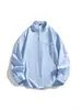 Camisa de otoño para hombre con cuello alto y manga larga, color liso, corte holgado, casual, simple, versátil, estilo ropa de trabajo japonesa