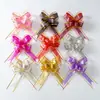 Cinta Floral Pintada a Mano con Patrón de Corteza Bordada en Oro, Mariposa de Gasa Nieve Decoración de Boda para Escaleras de RV Empaque de Regalo de Navidad