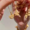 Design de nicho original Colar plissado de alta qualidade Dourado Luz Luxo Corrente Feminina Zircão Sintético Elegante