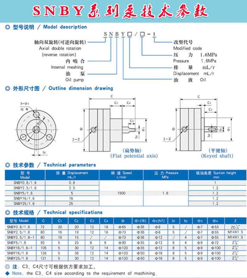SNBY技术参数