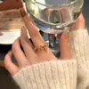 Exquisito Anillo de Moneda de Zirconio con Hilo Rojo para Mujer, Anillo de Dedo Índice de Lujo Ligero de Gama Alta, Anillo Abierto de Diseño de Nicho