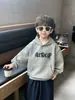 Q201 Moletom com capuz para meninos Primavera e Outono novo estilo infantil outono solto casual moda versão coreana versátil top moderno