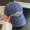 Gorra de Béisbol de Mezclilla Lavada Estilo Americano con Bordado de Letras para Mujer, Ala Ancha, Adelgazante, Ampliada y Profundizada, Gorra tipo Pico con Protección Solar