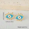 Nuevos Pendientes de Ojo de Diablo Personalizados con Microincrustaciones de Circonita en Cobre Retención de Color Electroforesis Estilo Europeo y Americano Diseño de Nicho Pendientes Versátiles