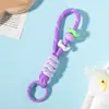 Llavero Cuerda Tejida Nudosa Colorida Hecho a Mano DIY Creativo Estilo Corto Correa de Muñeca Desmontable para Teléfono y Bolsa