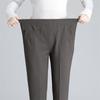 Pantalones Casuales de Pierna Recta Elásticos de Cintura Alta Estilo Primavera y Otoño para Madres de 60-70 Años, Pantalones Gruesos para Mujeres de Mediana Edad y Mayores, Estilo Nuevo