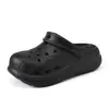 Zuecos de mujer con patrón de estrellas, huecos, de suela gruesa, adecuados para el verano, sandalias con puntera de EVA, zapatos de playa para mujeres petite para añadir altura