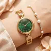 Nuevo reloj de pulsera para mujer con incrustaciones de diamantes transfronterizo, simple y versátil, alto valor estético, elegante y sofisticado, reloj de pulsera de cuarzo para mujer