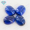 Huagang Gem Em forma de ovo 113 # Base plana Plain Blue Sharp Crystal Bare Stone Oval Arc Safira artificial atacado