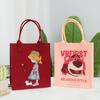Bolsa de Mão Nova Moda 2023 Bolsa de Feltro Estampa de Desenho Animado Versátil para Férias