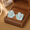 Pendientes Elegantes, Blancos y Delicados, Pendientes de Flor Fresca y Dulce de Alta Gama, Pendientes de Moda con Aguja de Plata S925 para Mujer