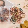 100 crianças elástico simples bebê não machuca o cabelo pequeno chirp polegar anel de cabelo de alta elasticidade cabelo corda mulheres
