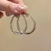Brincos de Gota de Prata para Mulheres, Novo Estilo Tendência para Rostos Redondos, Brincos de Luxo Leve, Estilo Popular de Influenciador, Brincos de Círculo para Mulheres, Tendência de Moda Única