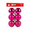 Novos Enfeites de Natal Bolas de Plástico Brilhante Galvanizadas Pingentes para Árvore de Natal 6 peças em Saco OPP Bolas de Natal Atacado