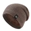 Nuevo gorro de punto simple de invierno para circunferencia de cabeza grande, protección para orejas frías en ciclismo para hombres, gorro de lana con forro polar para mujeres, venta al por mayor