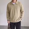 Sudadera con Capucha para Hombre de Manga Larga y Solapa Otoño 2026 Estilo Old Money Color Sólido Casual Versátil Hombre