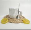 Taza de cerámica para pastel japonesa y coreana, taza de orejas grandes TikTok, taza de tinta salpicada, taza de agua para macarrones, taza nórdica grande y gorda