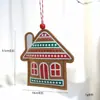 Decoraciones Navideñas Transfronterizas Hombre de Jengibre de Fieltro Campana Casa Pequeña Caja de Regalo Colgante
