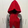 Chal de Punto Rojo Transfronterizo para Mujer, Suéter de Celebridad de Internet a la Moda, Bufanda y Chal Todo en Uno Popular para Otoño e Invierno al por Mayor