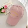 Boné de Baseball Bordado com Letra Rosa Floral para Mulheres, Versátil para Primavera e Verão, Top Macio, Circunferência da Cabeça Grande, Boné de Aba Curva, Chapéu Pequeno que Afina o Rosto