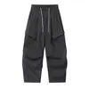 Pantalones Cargo de Bolsillo Múltiple Retro Japonés Nuevo Primavera 2026 Yidao Unisex con Cordón Holgados de Pierna Ancha