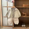 Ropa para Bebé, Ropa de Otoño, Traje para Bebé Niño, Camisa, Chaqueta, Estilo Nuevo, Bebé de Un Año, Conjunto Elegante de Tres Piezas para Primavera y Otoño
