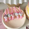 Presilha de cabelo de gato KT com expressão engraçada de desenho animado, presilha jacaré rosa, presilha doce para franja, acessório de cabelo adorável