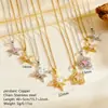 Colgante Versátil y Dulce, Cadena de Acero Inoxidable, Colgante de Estrella y Estrella de Mar Incrustado con Diamantes, Collar de Circonita que No se Desvanece para Mujer