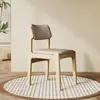 Cadeira de Jantar Nórdica de Madeira Maciça com Encosto Macio, Conjunto de Mesa e Cadeiras, Uso Doméstico Moderno, Simples para Sala de Jantar e Sala de Estar, Cadeira de Lazer