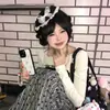 Boina Estilo Marinha Britânica Hepburn para Mulheres, Laço de Fita Branca, Acessório de Cabelo Redondo Fofo e Doce