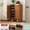 Zapatero para entrada de casa, zapatero multicapa a prueba de polvo, almacenamiento de gran capacidad para recibidor interior, zapatero simple de madera maciza hecho de nan bambú