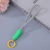 2026 Nova Cor Color Block Lanyard para Celular Chaveiro Criativo Chaveiro Artesanal Trançado Nó Espiral Lanyard Atacado