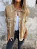 Ropa de Mujer 2024 Exportación Aliexpress Otoño e Invierno Solapa Hebilla Metálica Variada Chaqueta de Punto Vaquera Estilo Urbano Europeo y Americano
