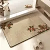 Tapete de Chão Absorvente de Lama de Diatomáceas Novo Estilo Chinês para Entrada de Banheiro, Tapete Antiderrapante para Vaso Sanitário Estilo Chinês Tradicional, Tapete para Pés de Banheiro