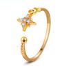 Anillo de estrella y luna con personalidad clásica, elegante y sencillo, con apertura ajustable para el dedo índice, para mujer.
