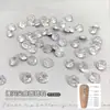 Rhinestones Redondos Transparentes de Fondo Plano 5A Circonita Arte de Uñas Rhinestones Blancos Deslumbrantes Rhinestones Sueltos Decoración de Uñas Rhinestones para Rellenar y Decorar Uñas