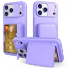 Adecuado para funda de teléfono móvil Apple Iphone17Promax, Anticaída, Soporte para Tarjetas con Espejo Plegable, PC Transfronterizo
