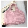Bolso de burbujas de gran capacidad para mujer 2024 Nuevo Bolso de hombro de Moda verano textura color de contraste viajero portátil bolso tote