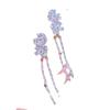 Libro Rojo Caperucita Recomendar Joyería de Alto Montaje Super Hada Flor Cadena de Diamante Conjunto Lleno de Diamante Flor Borla Pendientes Conjunto