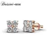 Pendientes de Moda S925 de Plata con Elementos Swarovski Versátiles Pendientes de Botón Geométricos de Cristal para Mujer