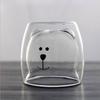 Taza de vidrio de doble capa con oso, Taza de agua, Taza de oso, alto valor de color, vidrio de doble capa, aislamiento térmico, anti-quemaduras, taza de café, taza de leche
