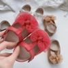 Nuevos zapatos pequeños de cuero de verano para niñas, zapatos de encaje con flores de princesa para niñas, suela blanda, antideslizantes, para niños pequeños, zapatos para salir