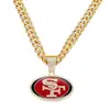 Collar con Colgante de Cadena Completa de Diamantes para Hombre, Estilo Hip-Hop, Personalizado con Goteo de Aceite, Letra Sf, Logo, Nuevo, Transfronterizo Europeo y Americano