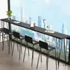 Mesa de Bar de Madera Maciza para Uso Doméstico, Mesa Larga Estrecha para Balcón, Mesa Estrecha junto a la Ventana, Mesa Alta para Tienda de Té de Leche, Mesa de Bar y Sillas Comerciales