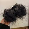 Grampo de cabelo com laço para Outono e Inverno acessórios de cabelo para mulheres clipe grande de pena display de cabelo de alta qualidade cocar clipe de tubarão