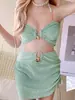 Conjunto de Maiô Três Peças Dividido Ins, Puro e Sexy, Valoriza Seios Pequenos, Biquíni Sexy, Moda Praia Doce para Meninas Descoladas, Férias na Praia
