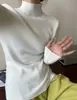 Suéter Tricotado Slim Fit Gola Alta Meia-Calça Novo Outono/Inverno 2026, Pulôver Macio e Estiloso para Mulheres