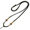 Collar con Colgante de Cera de Abeja de Gama Alta Cordón Dorado Tejido a Mano Cuerda Pura Trenzada Jade Ajustable
